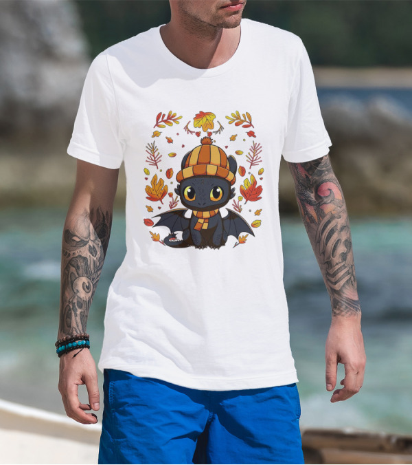 Fall Night Fury Thanksgiving Autumn Leaves T-Shirt