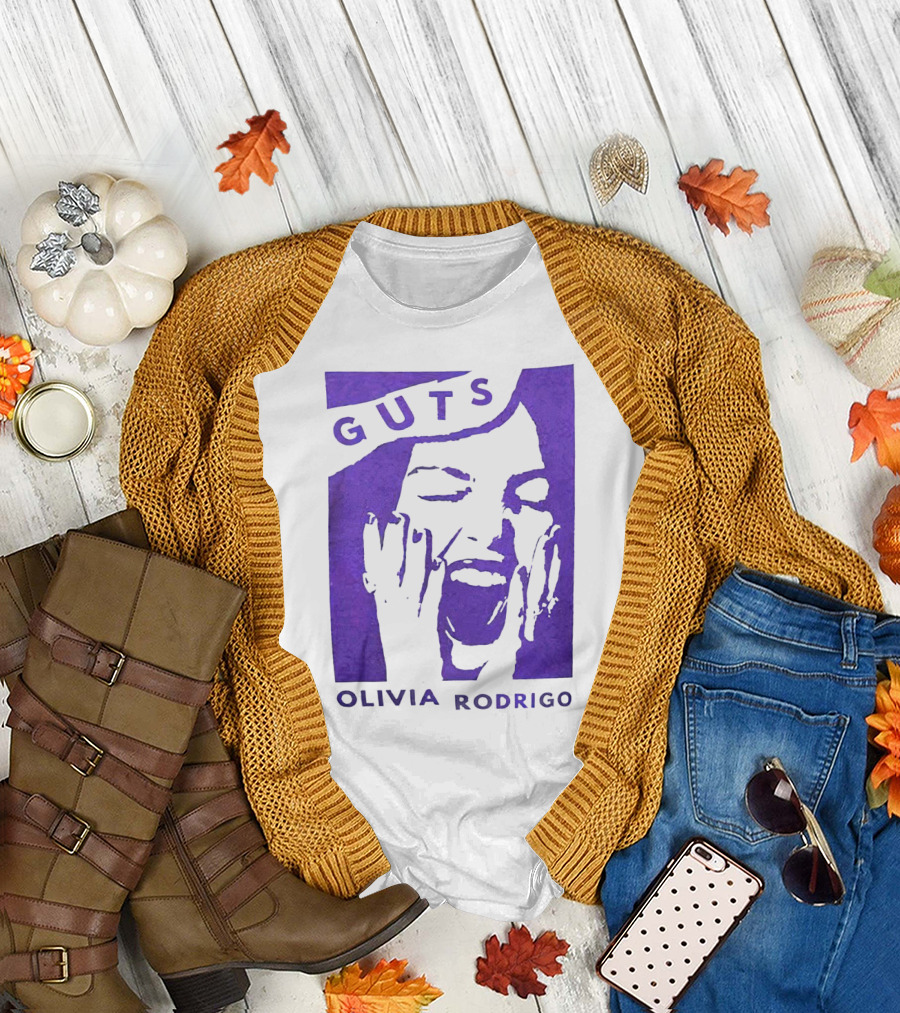 Guts Olivia Rodrigo Vintage Purple Face T-Shirt