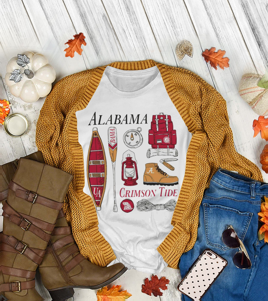 Alabama Crimson Tide Camping Gear and Outdoor Adventure Essentials T-Shirt