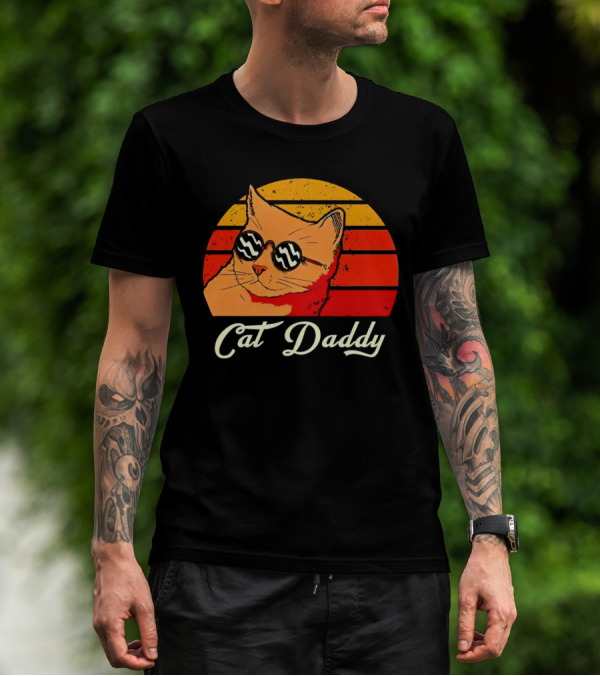 Vintage Cat Daddy Retro Sunglasses Sunburst T-Shirt