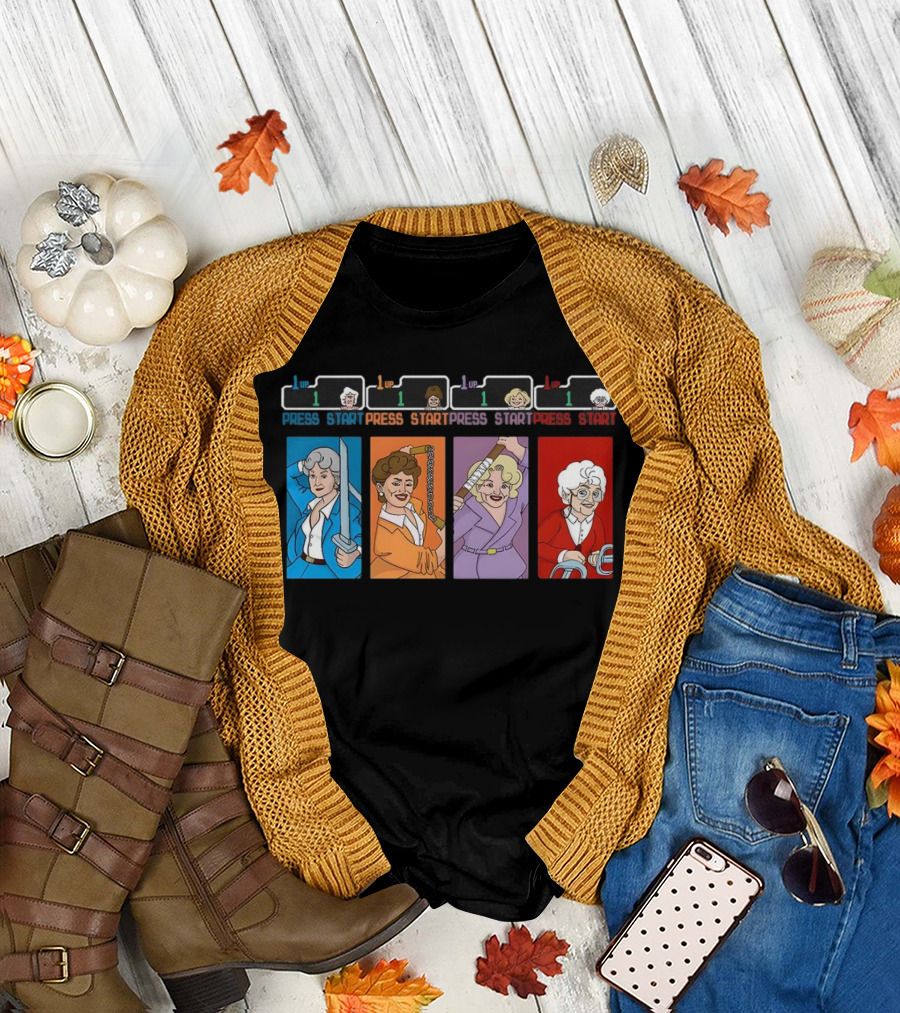Golden Girls X Ninja Press Start Game 1up 1up 1up 1up T-Shirt