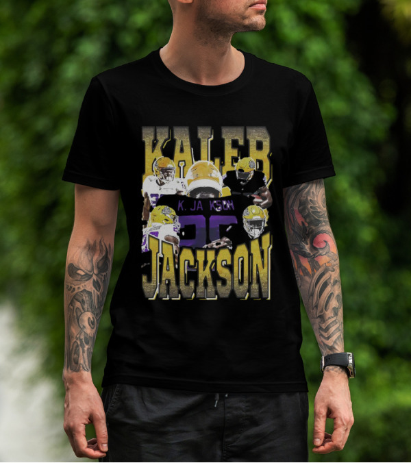 Kaleb Jackson LSU Tigers Football Vintage Retro Athlete Collage T-Shirt