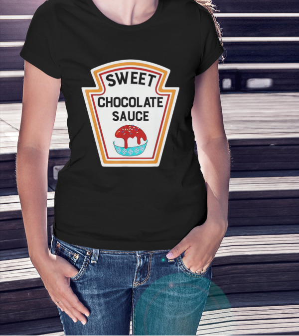 SWEET CHOCOLATE SAUCE ICE CREAM SUNDAE LABEL T-Shirt