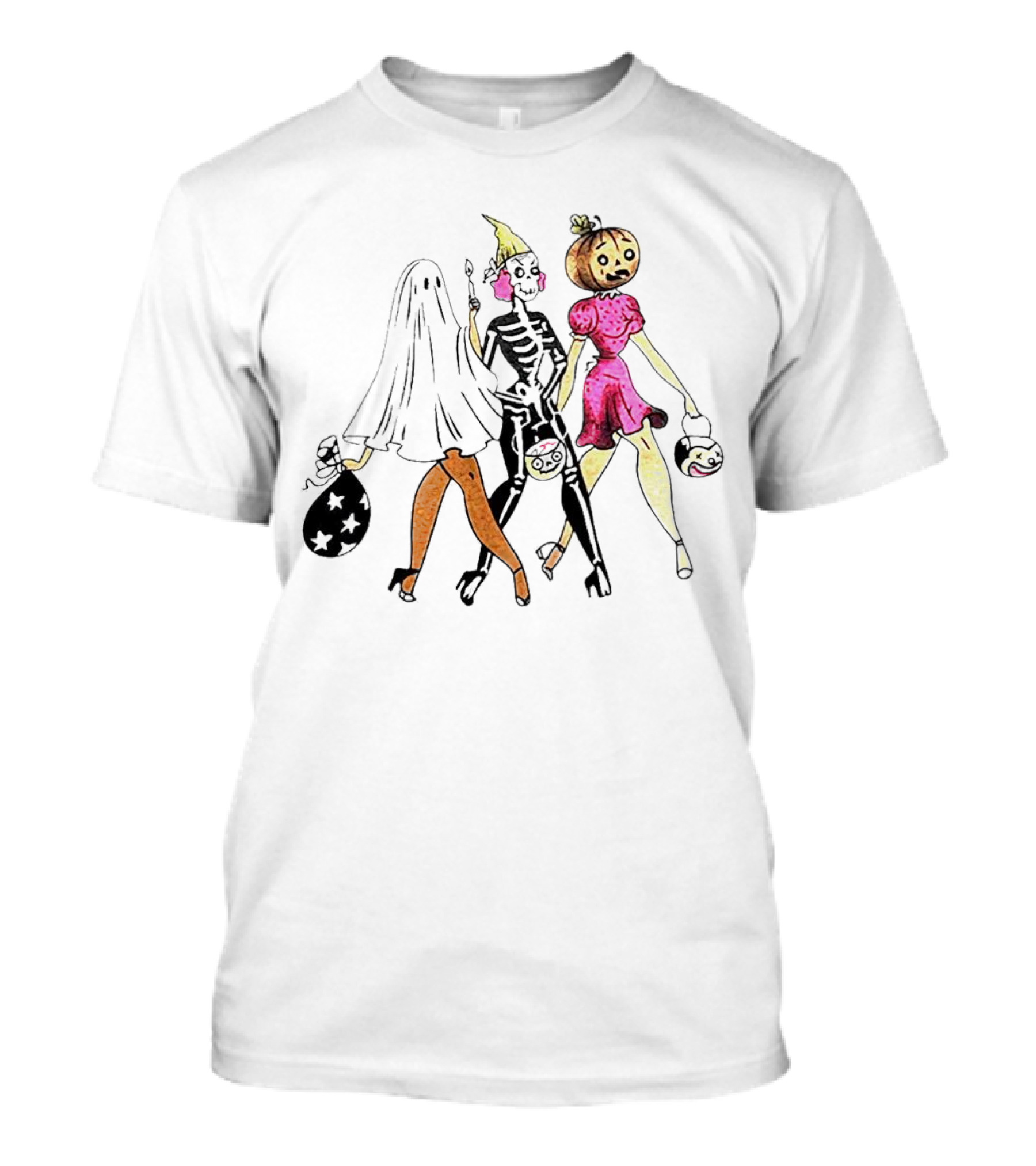 Vanessa Hudgens Vintage Halloween Ghost Skeleton Pumpkin Costume Party T-Shirt