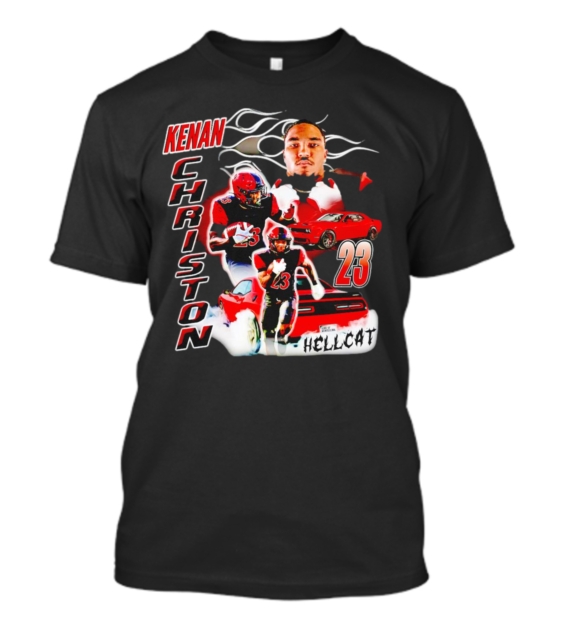 Kenan Christon 23 San Diego State Aztecs Hellcat Football And Sports Car T-Shirt