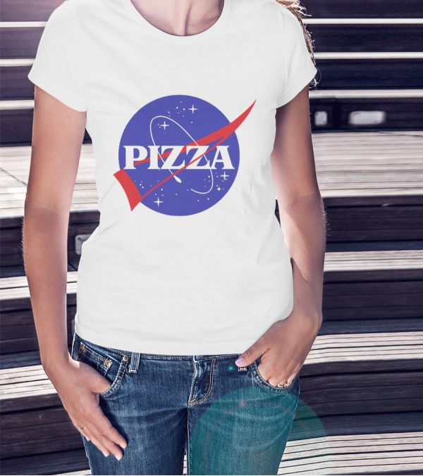 Pizza NASA Style Logo Parody Interstellar T-Shirt