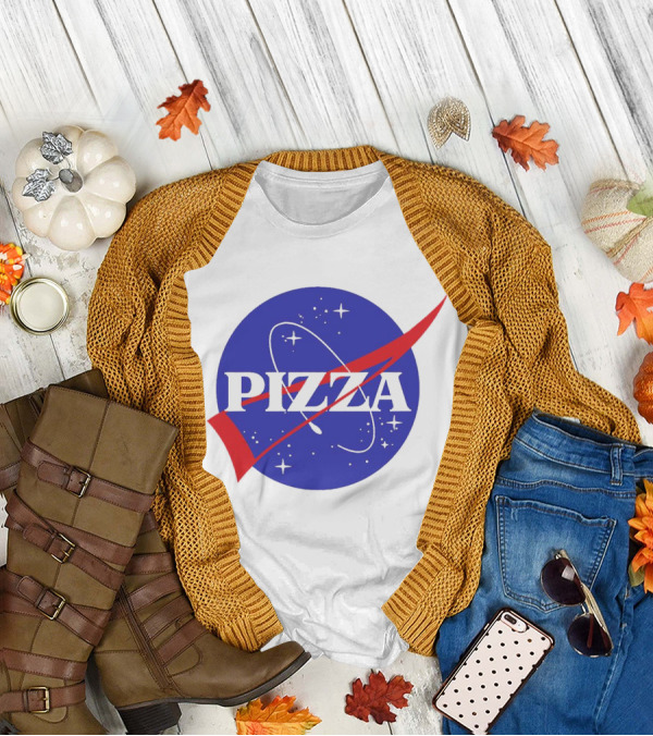 Pizza NASA Style Logo Parody Interstellar T-Shirt
