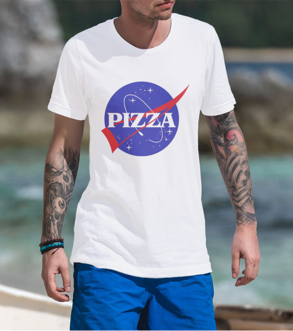 Pizza NASA Style Logo Parody Interstellar T-Shirt
