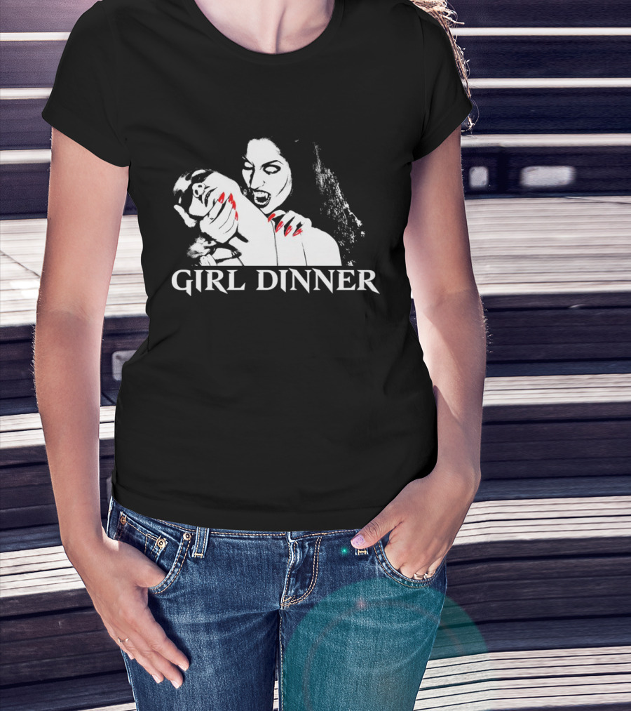 Girl Dinner Vampire Gothic Horror Aesthetic T-Shirt