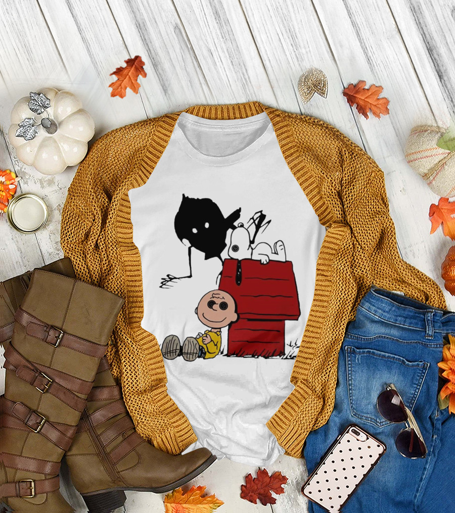 Charlie Brown Snoopy Coraline Button Eyes Shadow T-Shirt