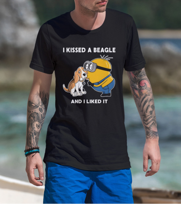 I Kissed A Beagle And I Liked It Minion Beagle Interaction T-Shirt