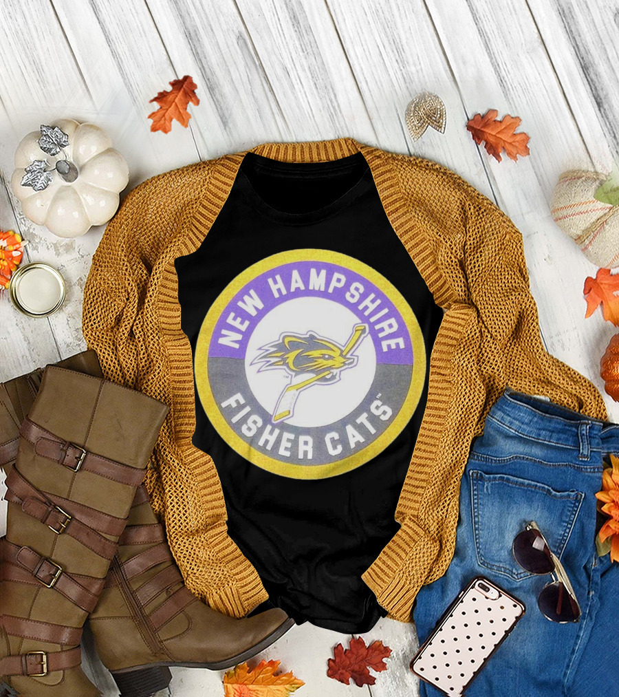 New Hampshire Fisher Cats Hockey Logo Circular Emblem T-Shirt