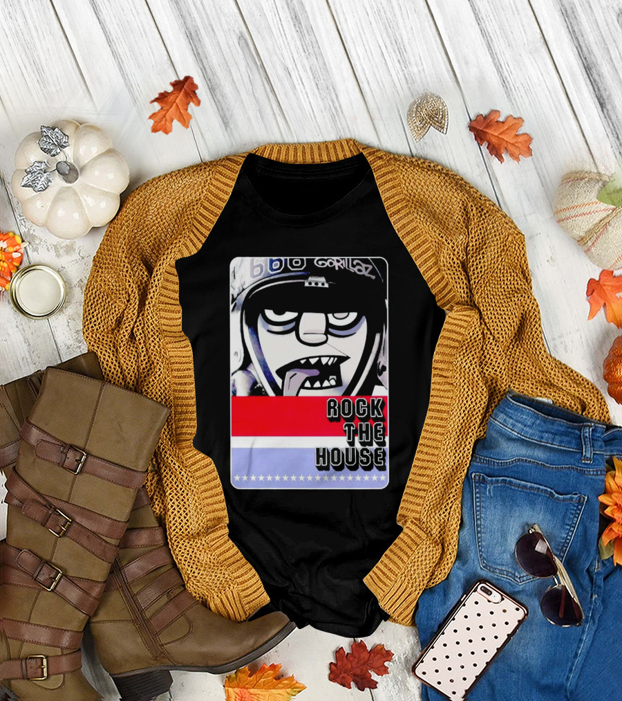 Gorillaz Rock the House 66 50s Style Helmet T-Shirt