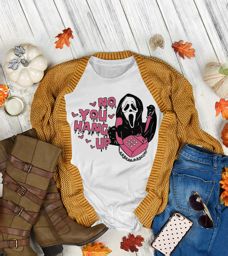 Ghostface Telephone Scene No You Hang Up Halloween T-Shirt