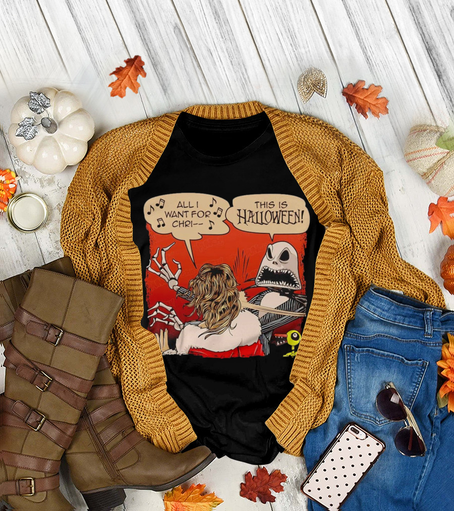 Jack Skellington Slapping This is Halloween All I Want for Chri T-Shirt