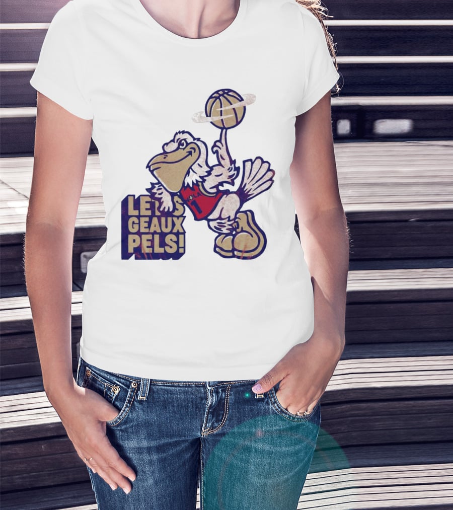 Let’s Geaux Pels Basketball Pelican T-Shirt
