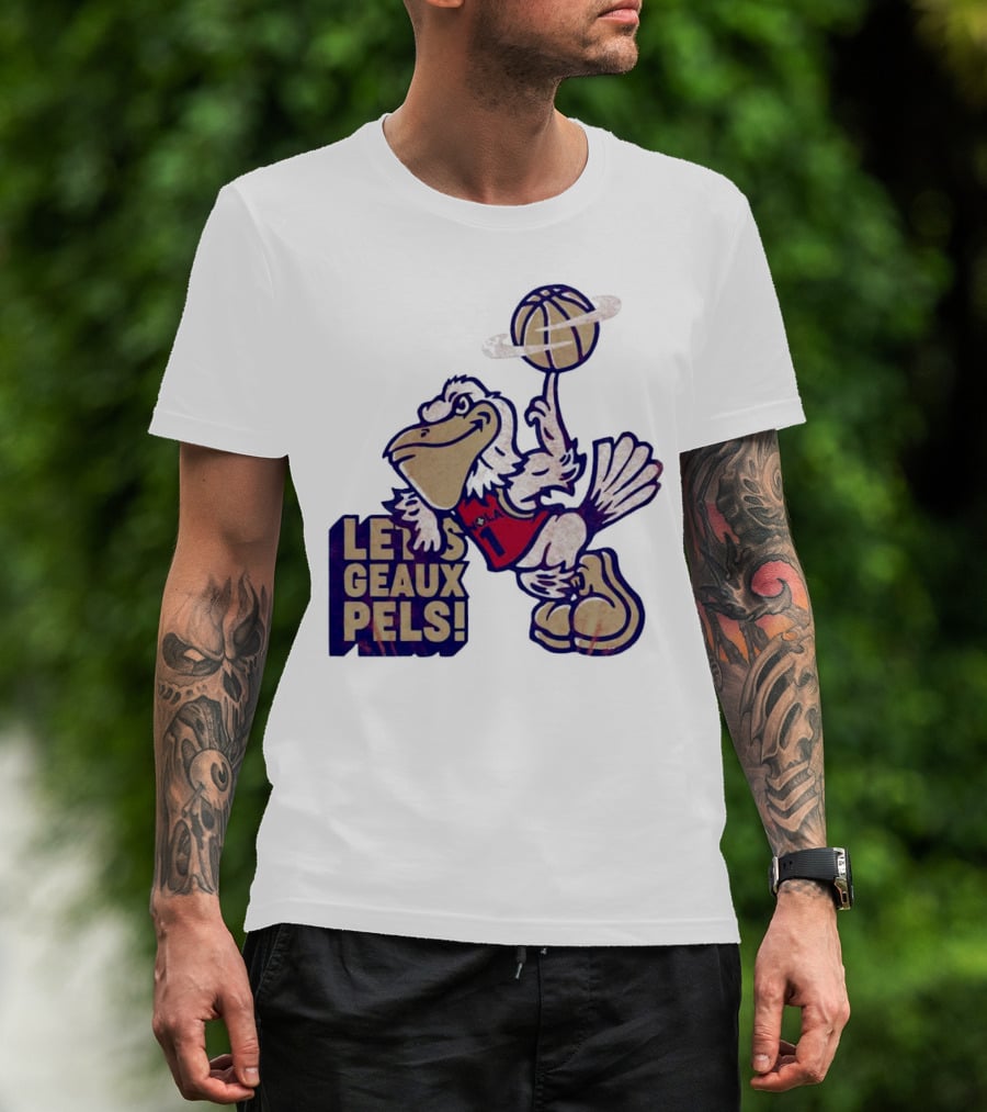 Let’s Geaux Pels Basketball Pelican T-Shirt