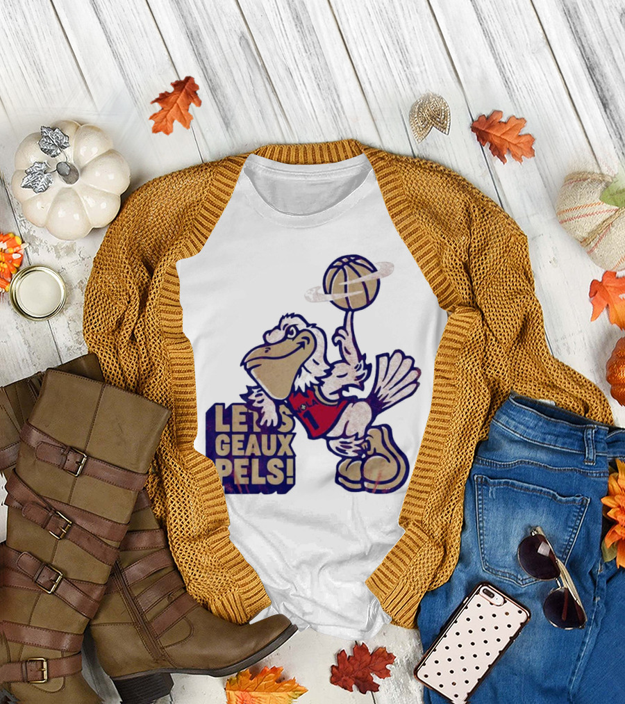 Let’s Geaux Pels Basketball Pelican T-Shirt