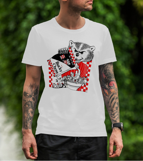 Bucky Badger Bucky Chow Big Ten Blend Football Mischief T-Shirt