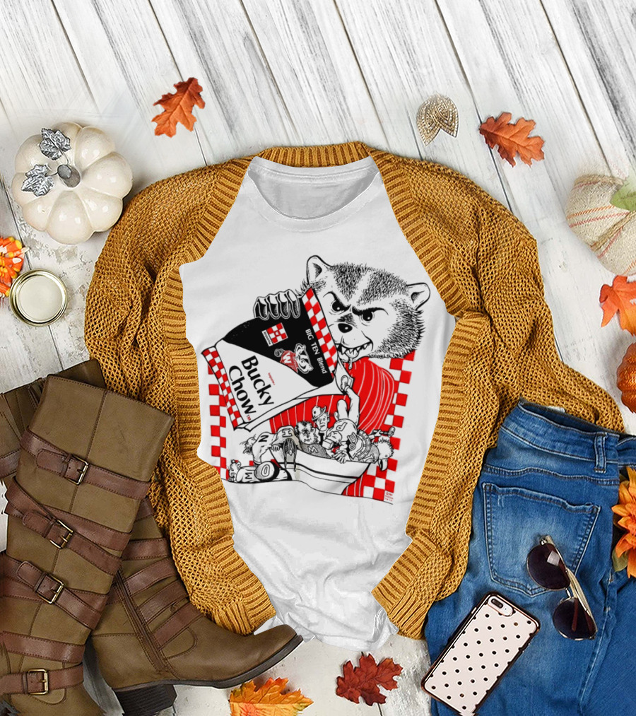 Bucky Badger Bucky Chow Big Ten Blend Football Mischief T-Shirt