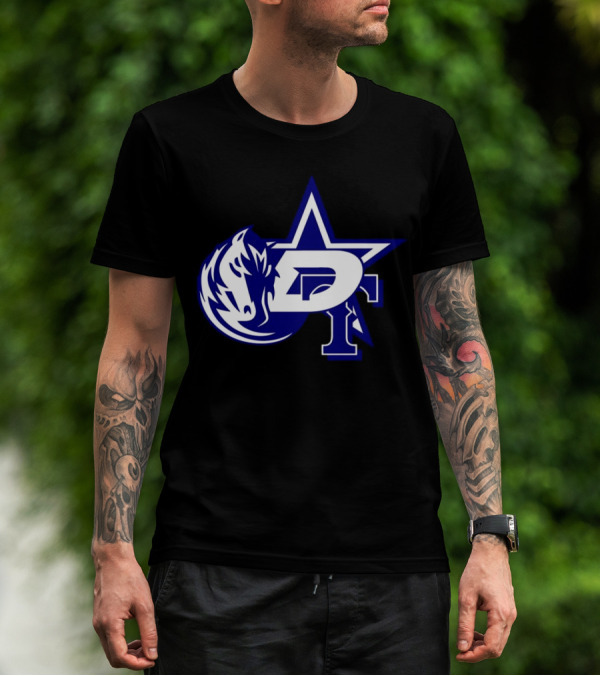 Dallas Cowboys Stars Mavericks Rangers Team Logos 4 Sports Collaboration T-Shirt