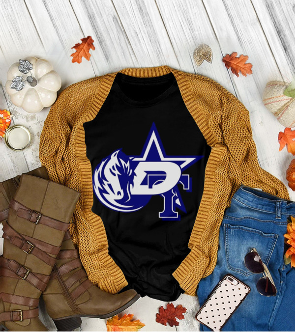 Dallas Cowboys Stars Mavericks Rangers Team Logos 4 Sports Collaboration T-Shirt