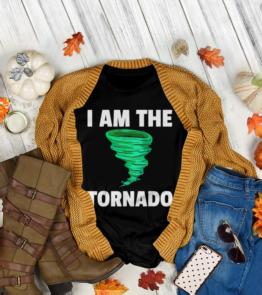 I AM THE TORNADO Green Spiral T-Shirt