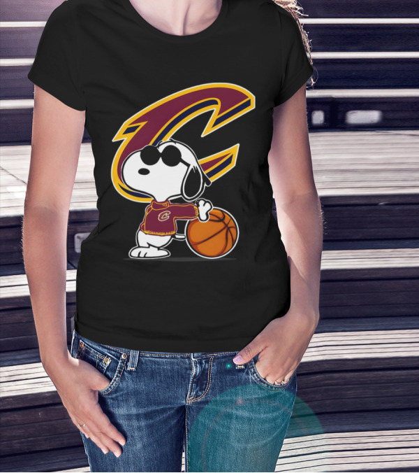 Snoopy Peanuts Cleveland Cavaliers NBA Basketball T-Shirt