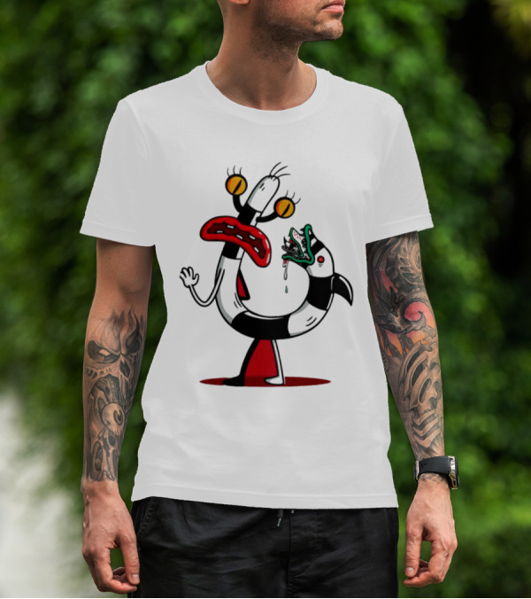Worm Tail Cartoon Creature Horror T-Shirt