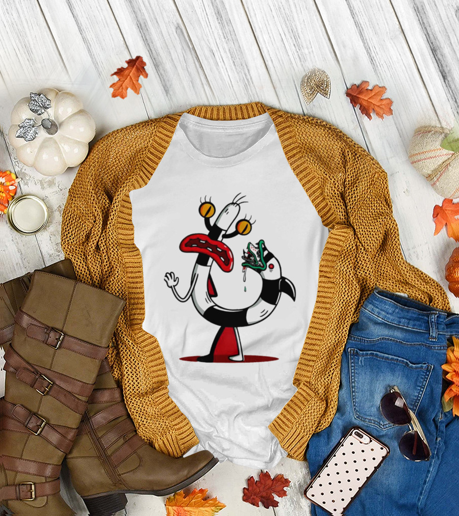 Worm Tail Cartoon Creature Horror T-Shirt