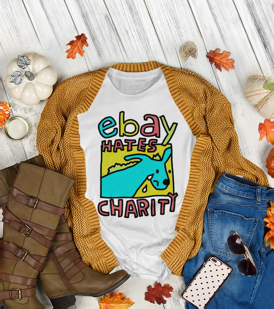 Ebay Hates Charity Whimsical Blue Goat T-Shirt