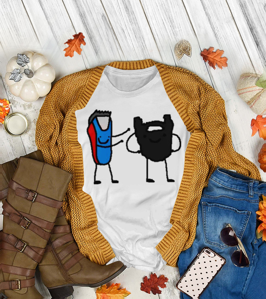 Clipps and Beard Clippers and Facial Hair Cartoon T-Shirt
