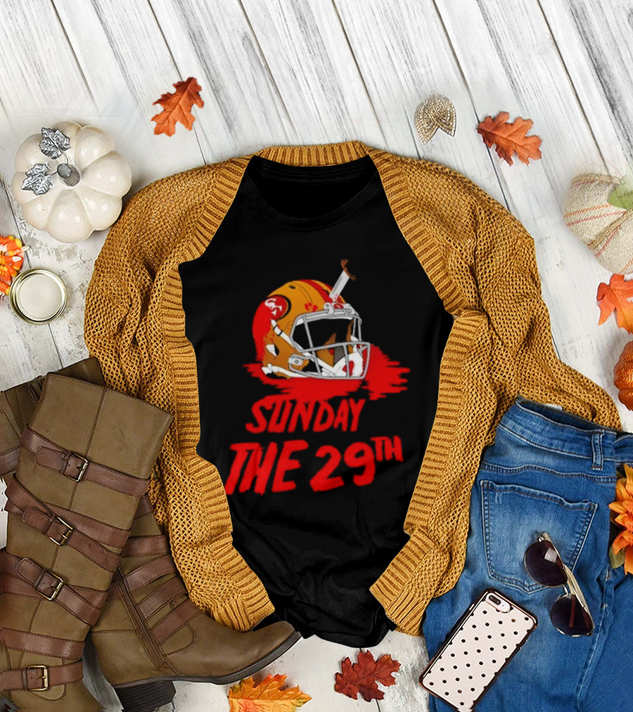 Sunday the 29th Football Helmet Horror Crossover T-Shirt