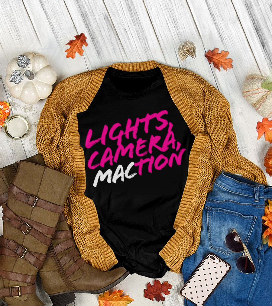 Lights Camera Maction Bold Neon Pink T-Shirt