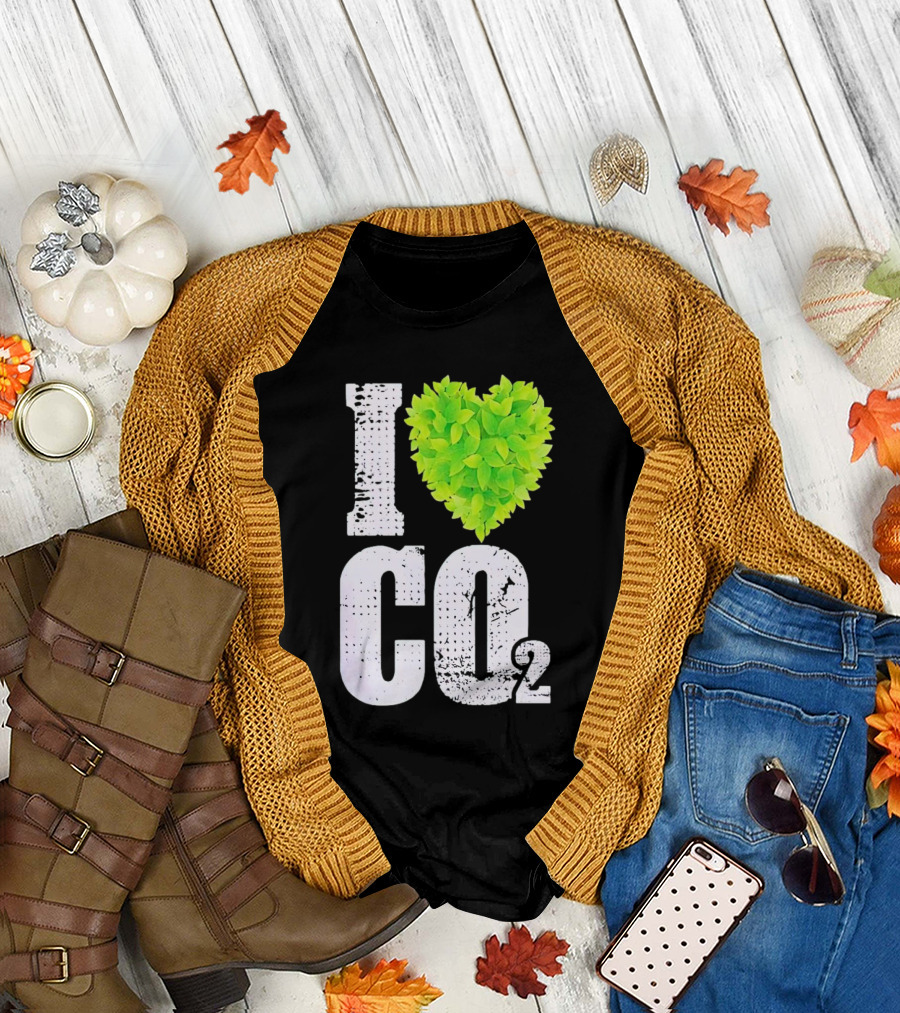 I Love CO2 Leaf Heart T-Shirt