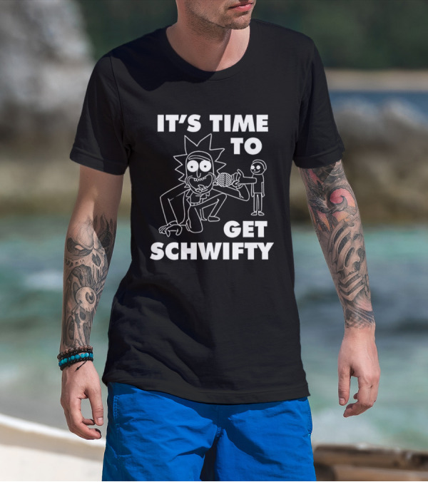 It's Time To Get Schwifty Character Holding Microphone Sketch T-Shirt