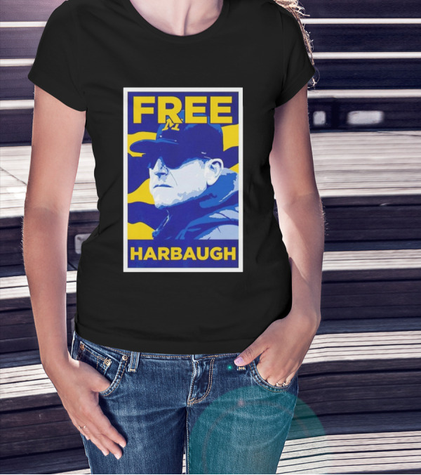 Free Harbaugh Michigan Wolverines Coach Insider T-Shirt