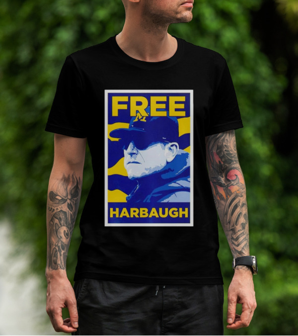 Free Harbaugh Michigan Wolverines Coach Insider T-Shirt