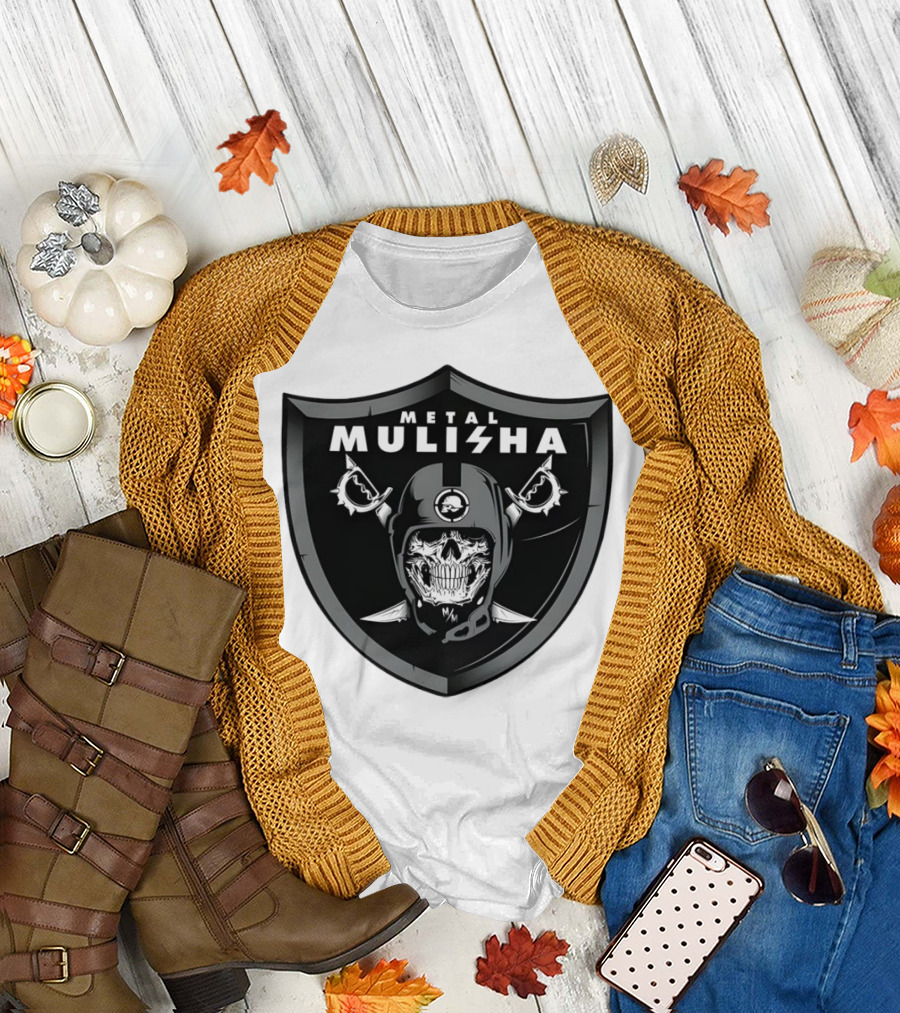 Las Vegas Raiders Skull Metal Mulisha Shield Halloween Helmets Swords T-Shirt