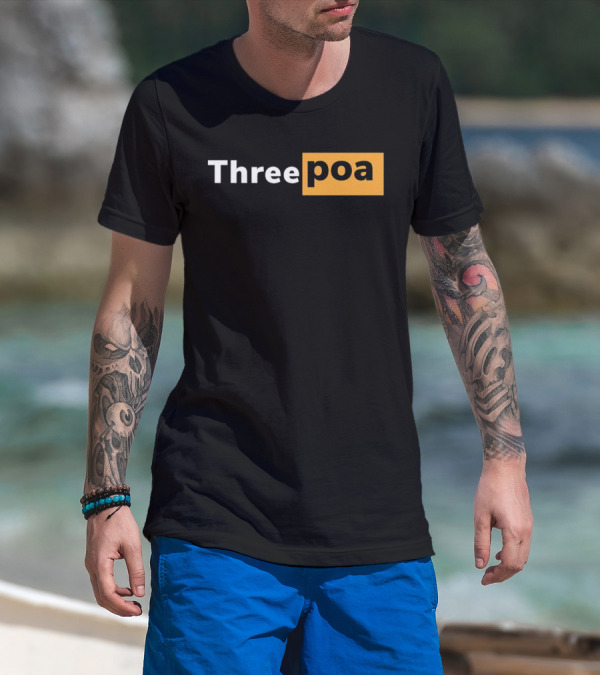 Threepoa Hub Classic Style Text Bold Minimalist Contrast T-Shirt
