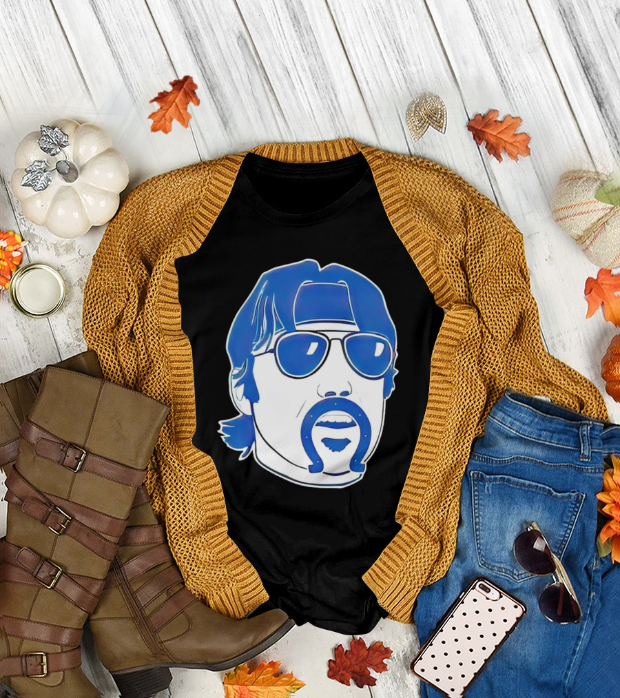 Minshew Mania Indianapolis Colts Iconic Quarterback Mustache Sunglasses T-Shirt