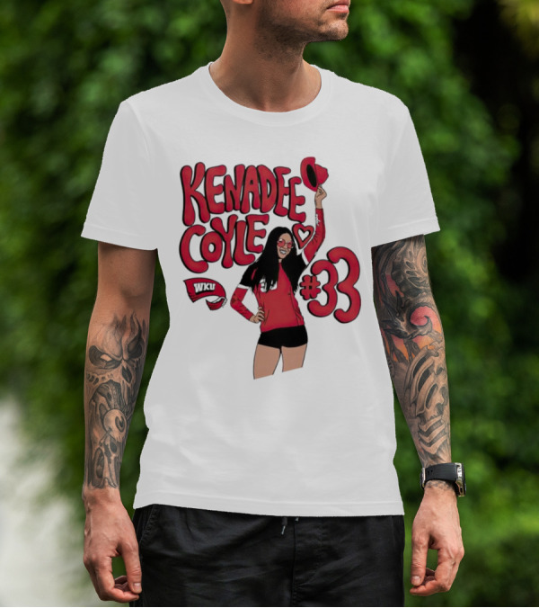 Kenadee Coyle WKU Heart #33 Western Kentucky Hilltoppers Volleyball T-Shirt