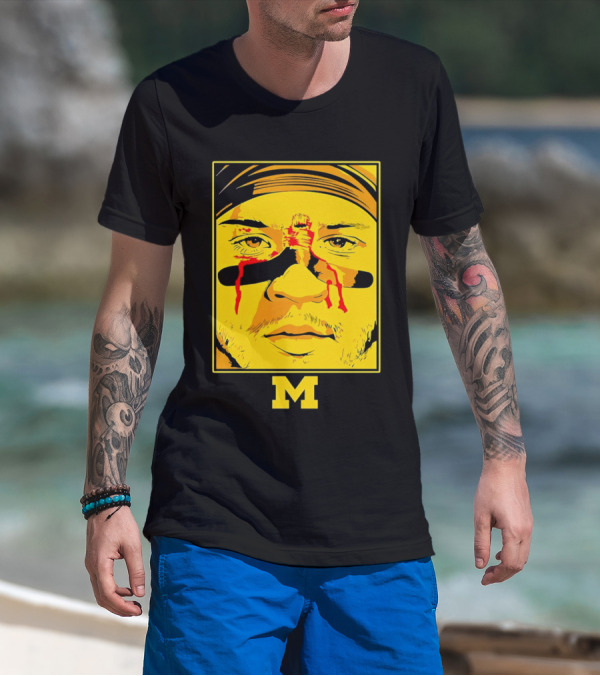 Blake Corum Game Face Michigan Wolverines Football Yellow M T-Shirt