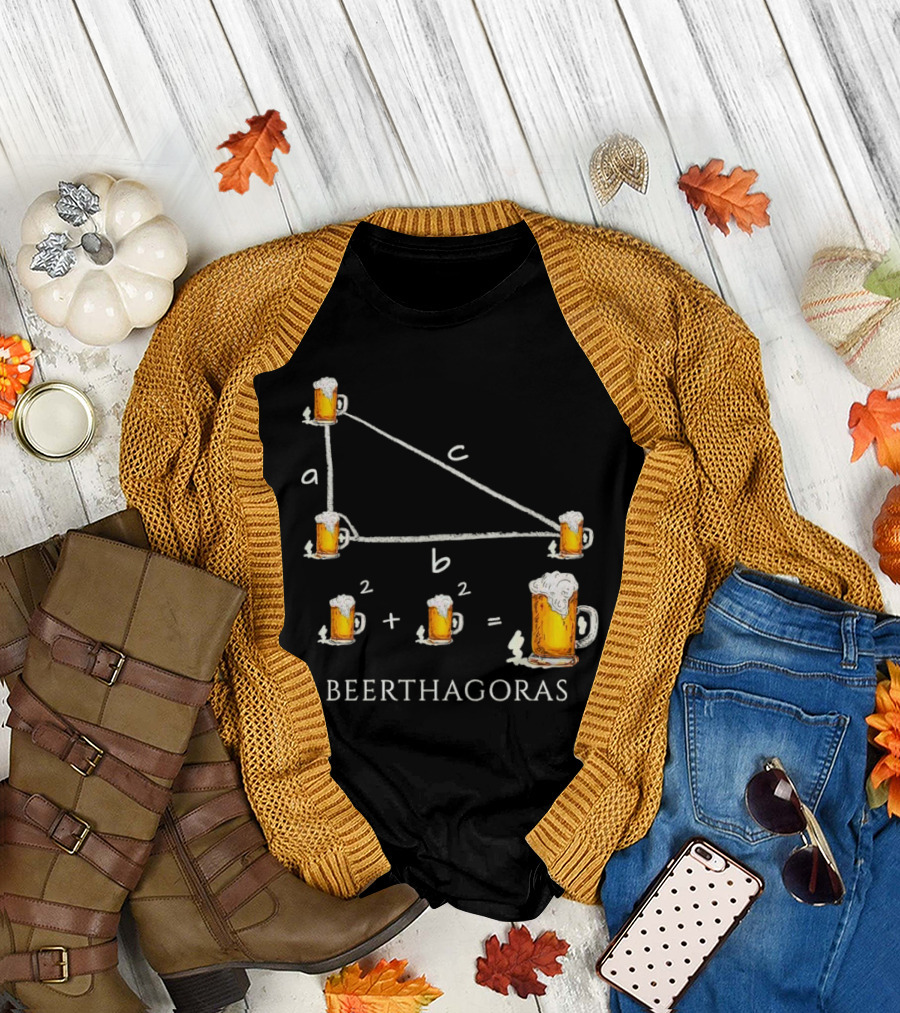 Beerthagoras Theorem Math Pythagoras Beer Mugs Equation T-Shirt