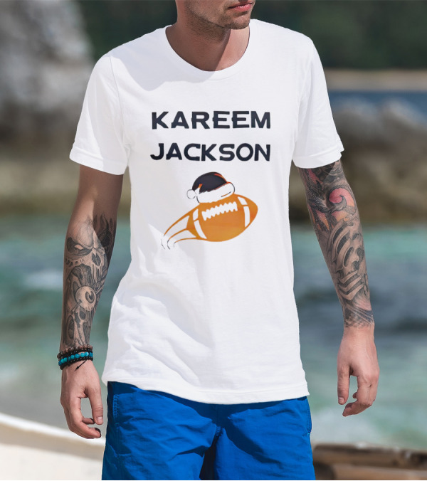Kareem Jackson Football Santa Hat T-Shirt