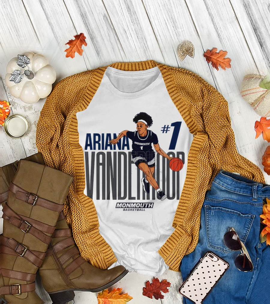 Ariana Vanderhoop #1 Monmouth Hawks NCAA Women's Basketball Player T-Shirt