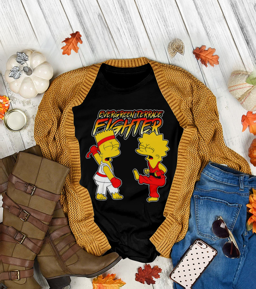 Evergreen Terrace Fighter The Simpsons Street Fighter Crossover T-Shirt
