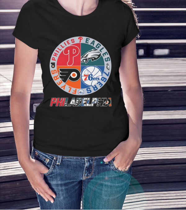 PHILADELPHIA Phillies Eagles 76ers Flyers T-Shirt