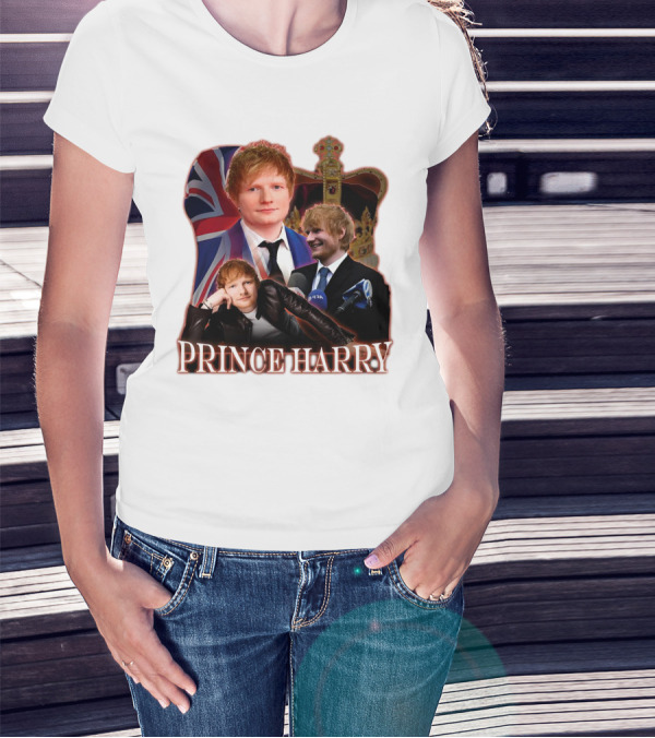Prince Harry Ed Sheeran Union Jack Crown T-Shirt