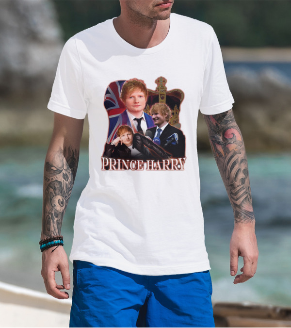 Prince Harry Ed Sheeran Union Jack Crown T-Shirt